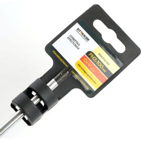 Крестовая отвертка STEKKER Ph 2 х 100 мм, cr-v, двухкомпонентная рукоятка SDM-PH2-100, 39770 (артикул 26085161) – фото 3