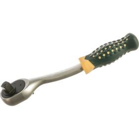 Реверсивная усиленная изогнутая трещотка с резиновой ручкой 1/2 ROCKFORCE RF-802422 (артикул 15991025) – фото 1