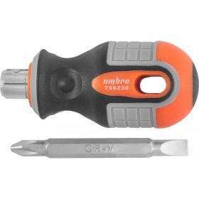 Стержневая двусторонняя отвертка Ombra ROUND GRIP РН2,SL6x38 мм 756238 55773 (артикул 15875195) – фото 1