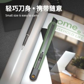 Технический нож DELI home series green ht4009l сегментированное черное лезвие 9 мм, эксклюзивный дизайн, soft touch 112886 (артикул 26145953) – фото 6