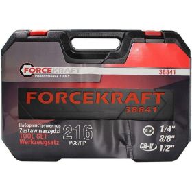 Набор инструментов FORCEKRAFT 216 пр. 1/4, 3/8, 1/2 6гр., 4-32 мм 50468 FK-38841New (артикул 19837576) – фото 2