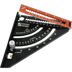 Плотницкий угольник WOODWORK 152 мм, со скользящим упором и удлинителем до 300 мм, алюминиевый PTR-152 (артикул 24037965) – фото 6