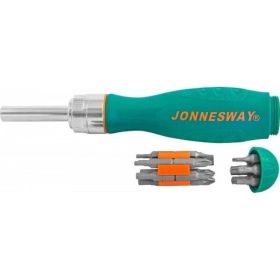 Трещоточная отверточная рукоятка с набором бит Jonnesway DR0119S (артикул 13938673) – фото 5