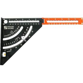 Плотницкий угольник WOODWORK 152 мм, со скользящим упором и удлинителем до 300 мм, алюминиевый PTR-152 (артикул 24037965) – фото 5