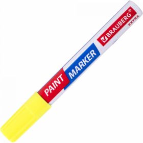 Лаковый маркер-краска BRAUBERG EXTRA paint marker 4 мм, желтый, улучшенная нитро-основа 151984 (артикул 16729466) – фото 4