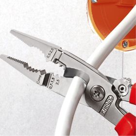 Электромонтажные клещи Knipex VDE, 6-в-1, 200 мм, диэлектрические, хром, 2К ручки, KN-1386200SB (артикул 18657474) – фото 4