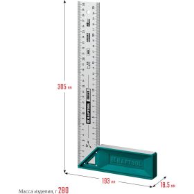 Высокоточный столярный угольник KRAFTOOL Grand 300 мм 3439-30 (артикул 22931943) – фото 3