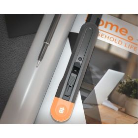 Технический нож DELI home series gray ht4018c сегментированное черное лезвие 18 мм, эксклюзивный дизайн, soft touch 112889 (артикул 26145947) – фото 6