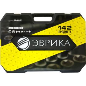 Набор инструмента ЭВРИКА 1/4""&3/8""&1/2"", DR, 6-гранный, 142 предмета ER-80142 (артикул 16107096) – фото 3