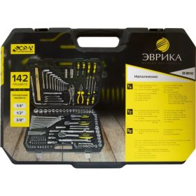 Набор инструмента ЭВРИКА 1/4""&3/8""&1/2"", DR, 6-гранный, 142 предмета ER-80142 (артикул 16107096) – фото 2