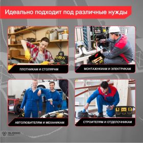 Сумка для инструментов с жестким пластиковым дном DELI dl430318 430x200x290 мм, 14 карманов, плечевой ремень, ткань Оксфорд 1680d 111106 (артикул 26158091) – фото 15