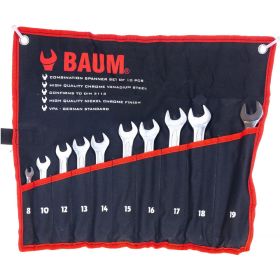 Набор комбинированных ключей BAUM 10 предметов, 8-19 мм 30-10M (артикул 15737037) – фото 1