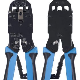 Обжимной инструмент Cabeus для RJ-45 (8р8с), RJ-11/12 (6р6с, 6р4с, 6р2с), 4р4с, 4р2с, профессиональный, с храповым механизмом HT-2008AR (артикул 26147777) – фото 3