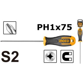 Крестовая отвертка INGCO PH1x75 HHAS15450 HS68PH1075 (артикул 22338105) – фото 2