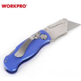 Алюминиевый складной нож общего назначения WORKPRO трапеция W011004 (артикул 25973885) – фото 5