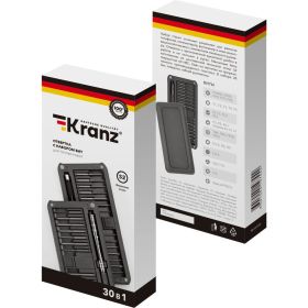 Набор отверток с битами KRANZ RA-02, для точных работ, сталь S2, 30 предметов, KR-12-4752 (артикул 19699612) – фото 14