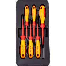 Набор отвёрток KNIPEX VDE, тонкие, 6 предметов, SL2.5/4, PlusMinus PH/S PZ/S 1/2 KN-002012V05 (артикул 16199886) – фото 1