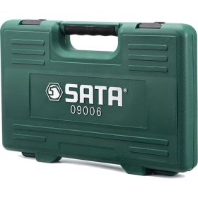 Набор торцевых головок с принадлежностями Sata 46пр, метричесие и дюймовые, пластик кейс 9006 (артикул 26041115) – фото 3