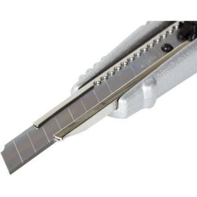 Универсальный нож BRAUBERG Metallic 9 мм, металлический корпус, рифленый, автофиксатор, блистер 236971 (артикул 17486106) – фото 6