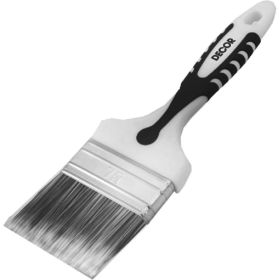 Кисть DECOR Black White PREMIUM универсальная, 50x15мм, серебристая щетина, 2К ручка 860-050 11606862 (артикул 23162739) – фото 1