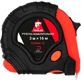 Рулетка TOOLAS МАГНИТ 3 м, 16 мм 00003508 (артикул 26772788) – фото 1