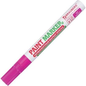 Лаковый маркер-краска BRAUBERG paint marker 4 мм, розовый, без ксилола, без запаха 151436 (артикул 16475409) – фото 4