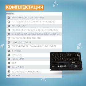 Отвертка с битами для точных работ KRANZ RA-05 CR-V, 106 предметов KR-12-4755 (артикул 19699876) – фото 4