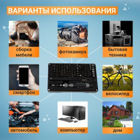 Отвертка с битами для точных работ KRANZ RA-05 CR-V, 106 предметов KR-12-4755 (артикул 19699876) – фото 5