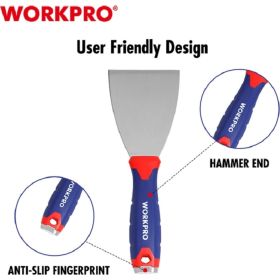Шпатель WORKPRO гибкий, нержавеющая сталь, 60 мм WP321010 (артикул 27727962) – фото 7