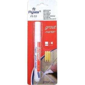Маркер краска для плиточных швов Flysea Grout Marker 2-4 мм + 3 запасных наконечника, белый FS-53W (артикул 23032653) – фото 1