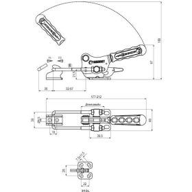 Регулируемая защелка с крюком и стопорной рукояткой KUKAMET 311-3-L (артикул 26515736) – фото 2