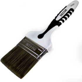 Кисть DECOR Black White для лака 50x15мм, темная щетина, 2К ручка 830-050 11607152 (артикул 23162823) – фото 1