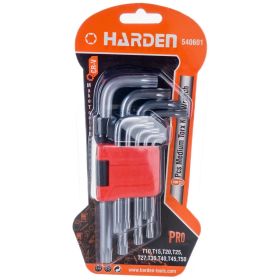 Набор имбусовых ключей HARDEN TORX, CRV, 9шт: T10,T15,T20,T25,T27,T30,T40,T45,T50 540601 (артикул 16228396) – фото 3
