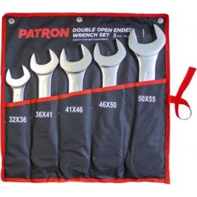 Набор рожковых ключей PATRON 5 пр. (32x36,36x41,41x46,46x50,50x55мм), на полотне P-5052P(47391) (артикул 30992937) – фото 1