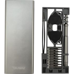 Отвертка с битами для точных работ KRANZ RA-04, сталь S2, 24 предмета KR-12-4754 (артикул 19699522) – фото 1