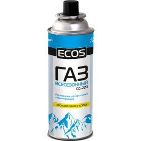 Всесезонный газ в баллоне Ecos GC-220 цанговый, 220 г 140539 (артикул 16325641) – фото 1