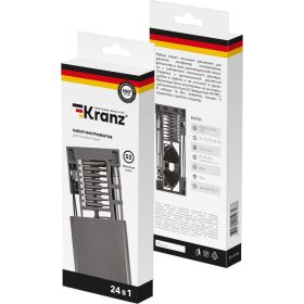 Отвертка с битами для точных работ KRANZ RA-04, сталь S2, 24 предмета KR-12-4754 (артикул 19699522) – фото 12