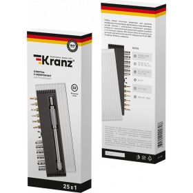 Набор отверток для точных работ KRANZ RA-01 25 предметов в кейсе, сталь S2 KR-12-4751 (артикул 21988240) – фото 15