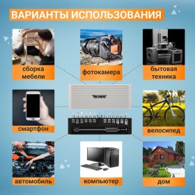 Набор отверток для точных работ KRANZ RA-01 25 предметов в кейсе, сталь S2 KR-12-4751 (артикул 21988240) – фото 5