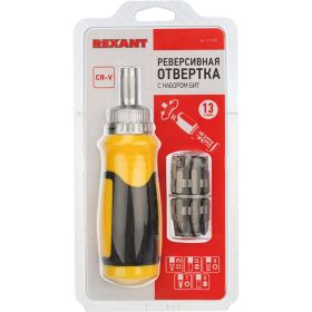 Реверсивная отвертка с набором бит REXANT 13 предметов 12-4778 (артикул 16916611) – фото 10