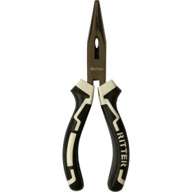 Длинногубцы RITTER Eco 160 мм, прямые, сталь 55, черный никель, двухкомпонентная рукоятка HT310216 (артикул 17261802) – фото 1