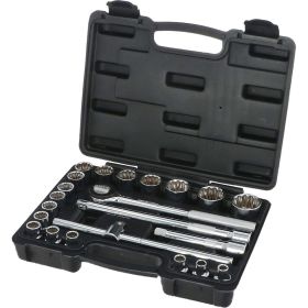 Набор торцевых головок BRENAR 22шт, 1/2"", 12-гранные, 8-32мм BRKNAS022 (артикул 26146943) – фото 1