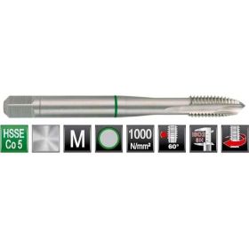 Машинный метчик Ruko М 5 Шаг 0.8 мм HSSE-Co5 232050E (артикул 16525767) – фото 3