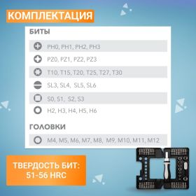 Реверсивная отвертка KRANZ с набором бит и головок, 38 предметов, в кейсе KR-12-4792 (артикул 21988228) – фото 4