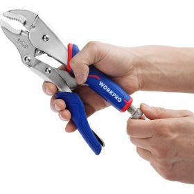 Зажимные клещи WORKPRO 250 мм, 10 дюймов, CR-V, с изогнутыми губками WP231074 (артикул 25973651) – фото 5