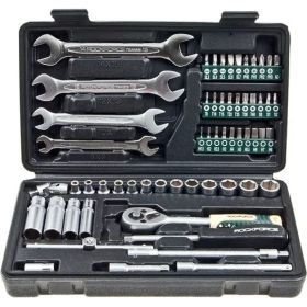 Набор инструмента ROCKFORCE 1/4""DR 6-гранные головки глубокие, 62 предмета RF-2622-5 (артикул 25870703) – фото 1