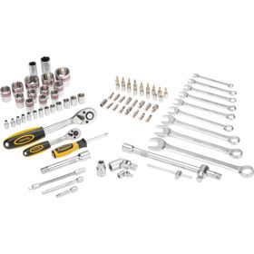 Набор инструментов KRANZ 1/2"", 1/4"", CRV, пластиковый кейс, 82 предмета KR-66-6682 (артикул 28479830) – фото 2