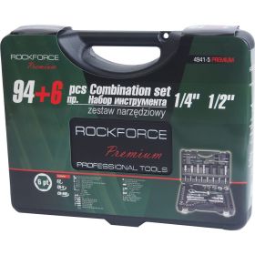 Набор торцевых головок и вставок 1/2 & 1/4DR 6-гранных ROCKFORCE RF-4941-5-PREMIUM 94+6 (артикул 15982156) – фото 3
