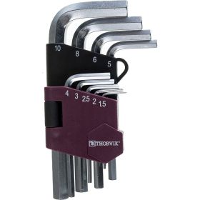 Набор торцевых шестигранных коротких ключей Thorvik HKS9S H1.5-H10, 9 предметов 53021 (артикул 16296128) – фото 2