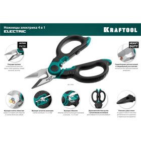 Ножницы электрика Electric KRAFTOOL 4-в-1, 160 мм, с чехлом 23356 (артикул 28511732) – фото 18